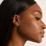 Sterling Silver Pavé Huggie Hoop Earrings