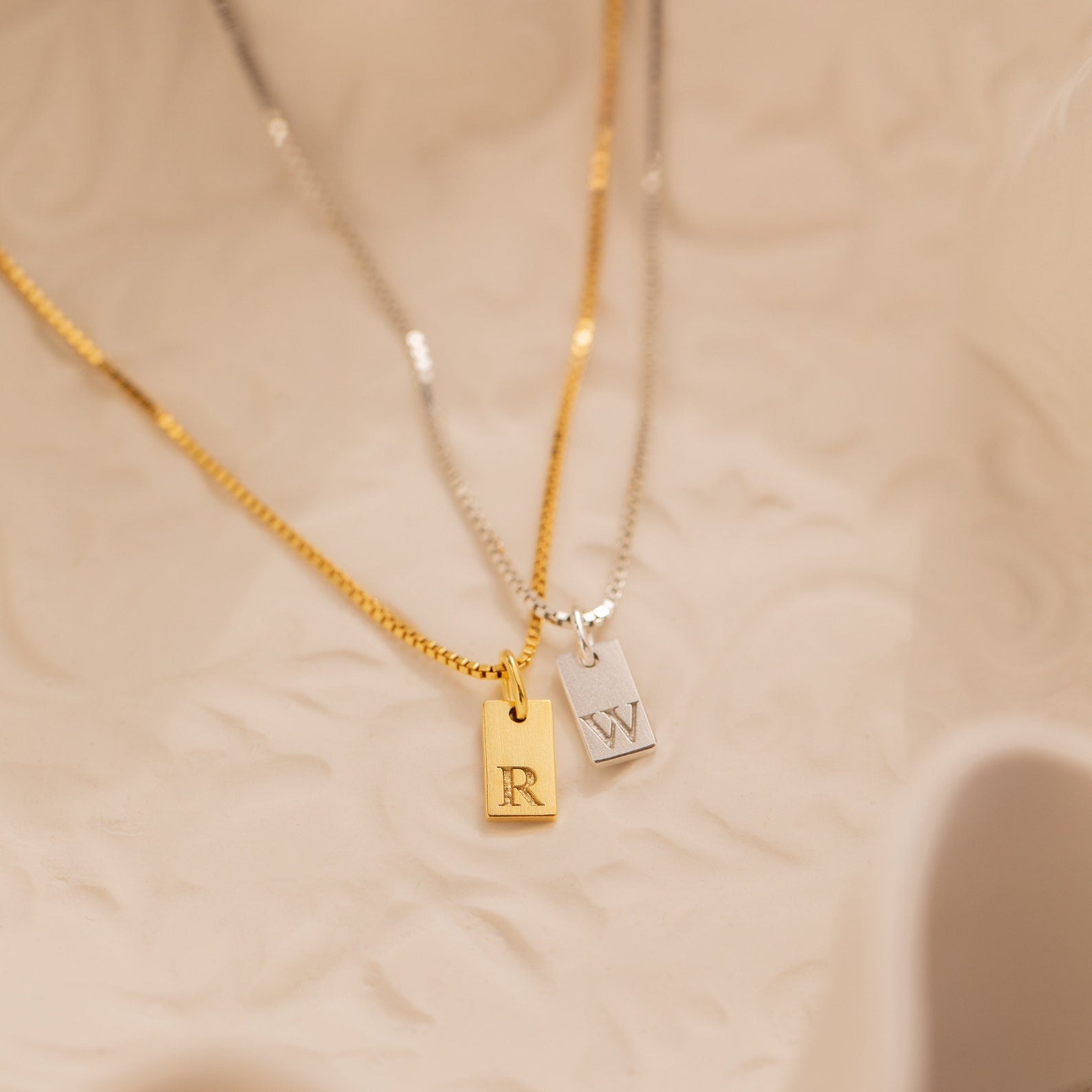 Seren Rectangle Initial Necklace