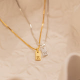Seren Rectangle Initial Necklace