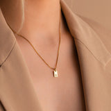 Seren Rectangle Initial Necklace