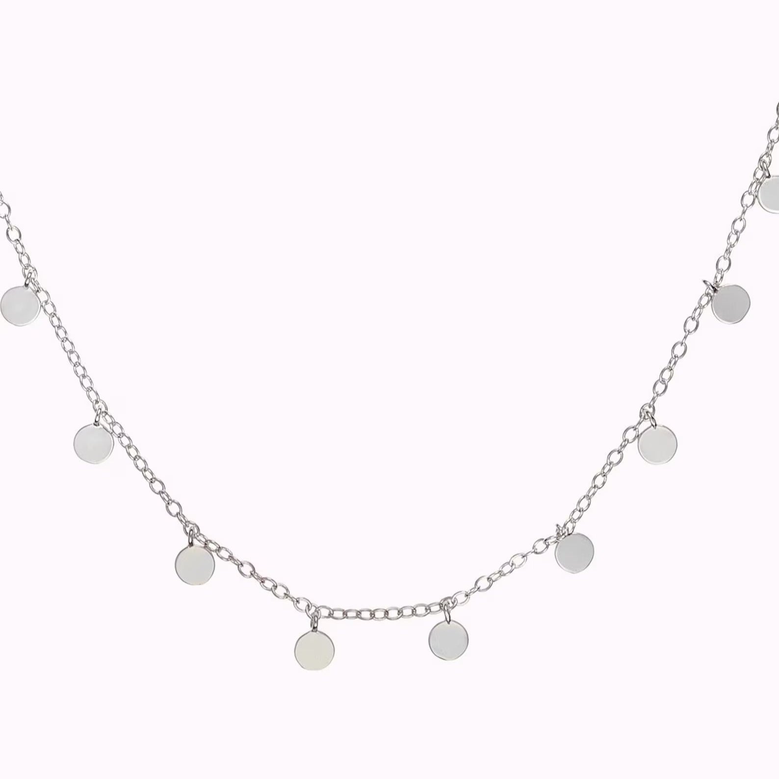 Golden Dainty Disc Chain Necklace