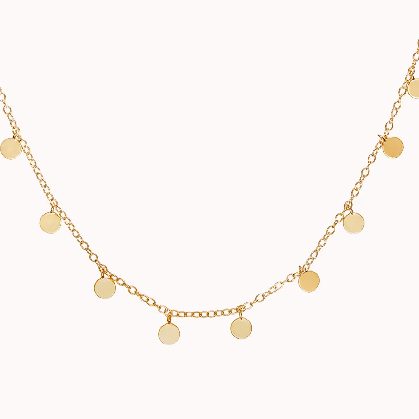Golden Dainty Disc Chain Necklace