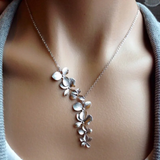 Silver Floral Cascade Necklace
