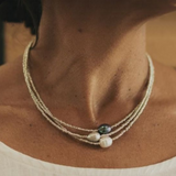 Multi-Strand Beaded Pearl Choker Necklace