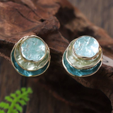 Layered Shell-Inspired Statement Stud Earrings