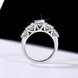 Five-Stone Sparkling Crystal Silver Ring