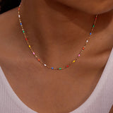 Celeste Rainbow Enamel Choker Necklace