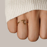 Ocean Wave Gold Adjustable Ring
