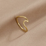 Ocean Wave Gold Adjustable Ring