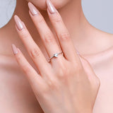 Elegant Heart-Cut Solitaire Silver Ring