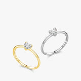Elegant Heart-Cut Solitaire Silver Ring