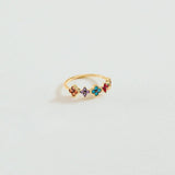 Radiant Blossom Multicolour Gemstone Ring