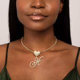 Custom Initial Heart Pendant Necklace