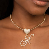 Custom Initial Heart Pendant Necklace