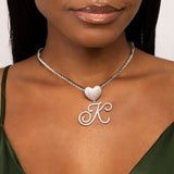 Custom Initial Heart Pendant Necklace