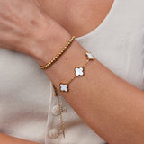 Cloe White Clover Chain Bracelet