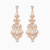 Gold Filigree Crystal Drop Earrings