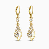 Gold Crystal Teardrop Hoop Earrings
