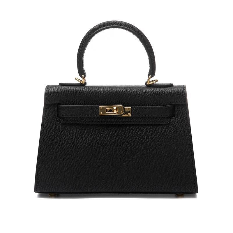 Timeless Structured Leather Bag with Elegant Handle