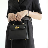 Timeless Structured Leather Bag with Elegant Handle