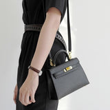 Timeless Structured Leather Bag with Elegant Handle