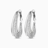 Sculpted Gold Mesh Teardrop Hoop Earrings