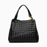 Monaco Woven Tote Bag with Braided Handle and Gold Accent – Luxury Designer Handbag