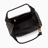 Monaco Woven Tote Bag with Braided Handle and Gold Accent – Luxury Designer Handbag