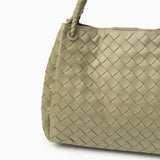 Monaco Woven Tote Bag with Braided Handle and Gold Accent – Luxury Designer Handbag