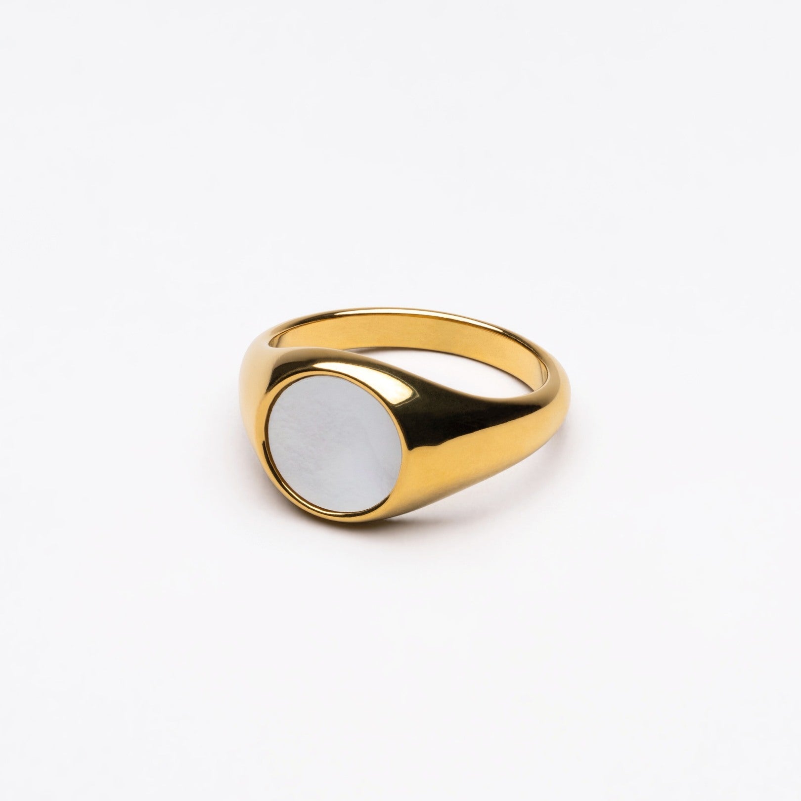 Luminous Mother of Pearl Gold Ring