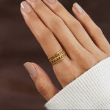 Elegant Gold Leaf Adjustable Ring