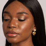 Heart Drop Statement Earrings with Pavé Studs