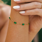 Francia Green Gem Chain Bracelet
