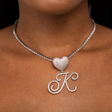 Custom Initial Heart Pendant Necklace