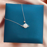 Crystal Planet and Star Pendant Necklace