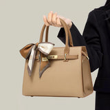 Structured Top Handle Bag with Removable Scarf