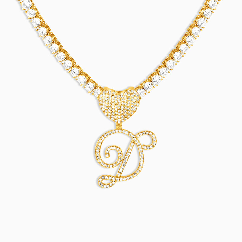 Custom Initial Heart Pendant Necklace