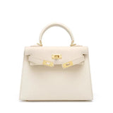 Cindy Leather Top Handle Satchel Bag – Classic Flap Crossbody Handbag for Women