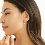 Clover Charm Zircon Hoop Earrings