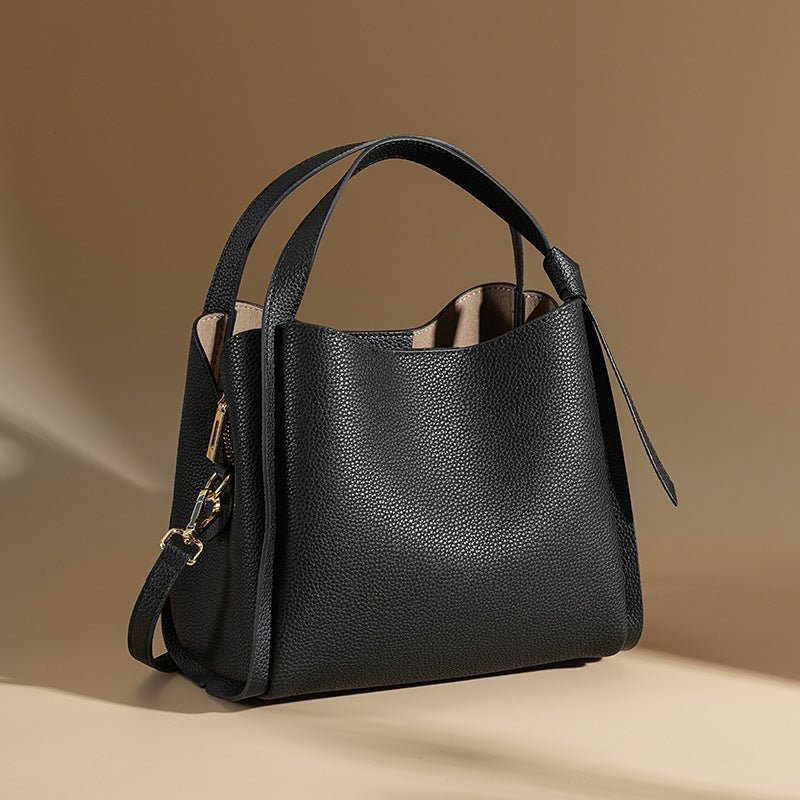 Sculpted Leather Bucket Bag – Sleek Minimalism
