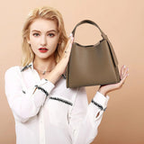 Sculpted Leather Bucket Bag – Sleek Minimalism