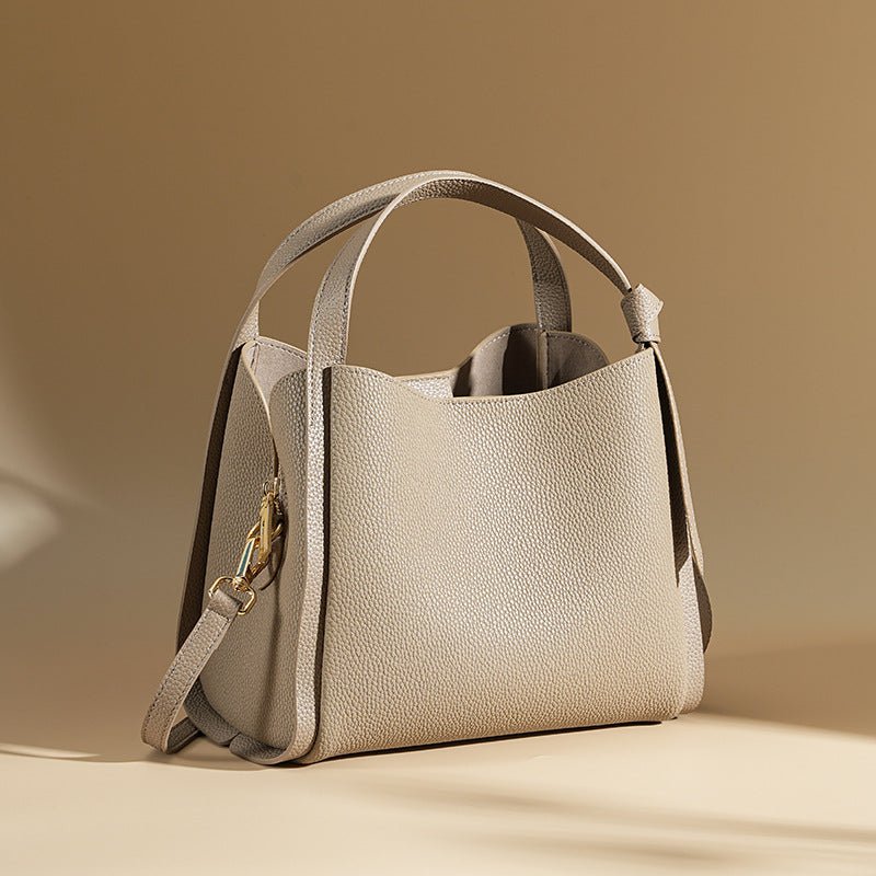 Sculpted Leather Bucket Bag – Sleek Minimalism