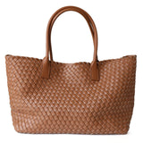Woven Leather Tote Bag with Artisan Finish – Classic Craft