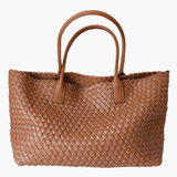 Woven Leather Tote Bag with Artisan Finish – Classic Craft