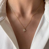 Delicate Crystal Blossom Pendant Necklace